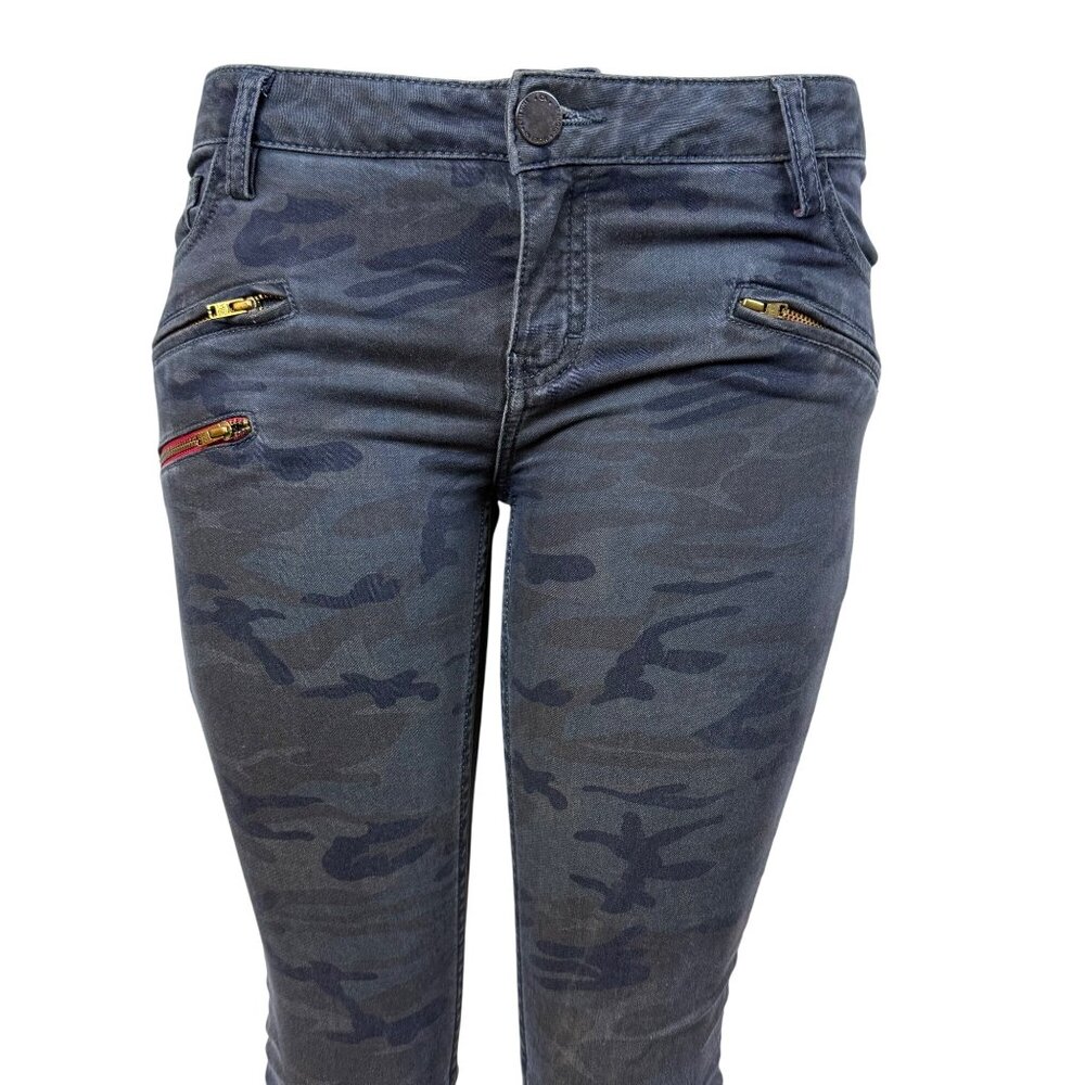 Etienne Marcel Womens Camo Cotton/Elastane Skinny Pants Zipper Detail Size 28 - Picture 4 of 10